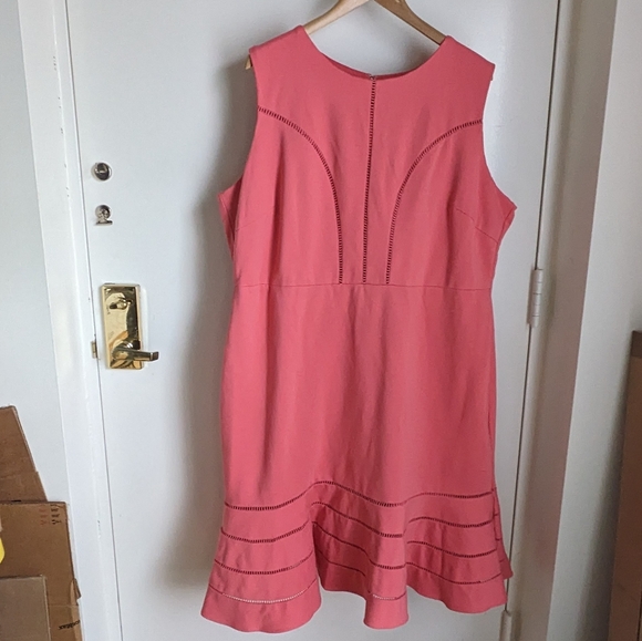 Adelyn Rae 2X Pink Coral Fit & Flare Summer Dress Plus Size - Picture 2 of 14